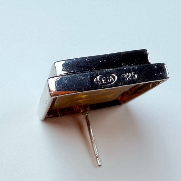 SETA Leopard Print Frame Avant Garde Sterling Silver 925 VTG 80's Glam Earrings - Picture 7 of 9